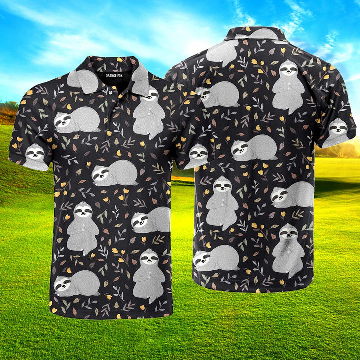 Adorable Sloths Sleeping In The Forest Polo Shirt For Men