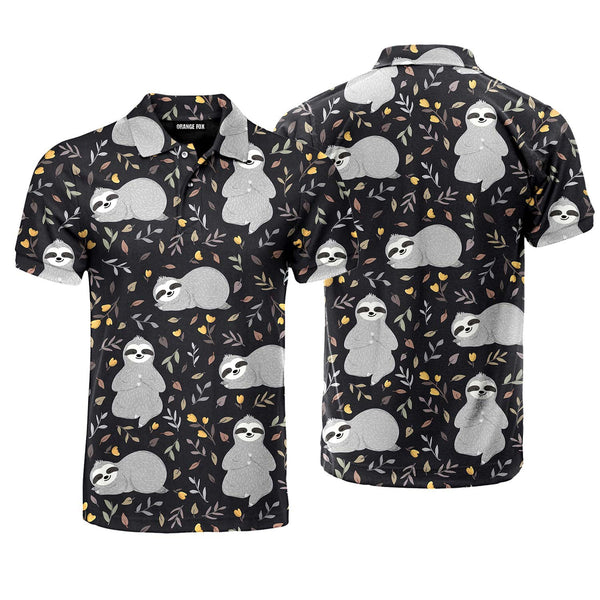 Adorable Sloths Sleeping In The Forest Polo Shirt For Men
