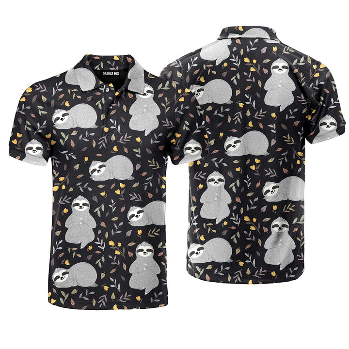 Adorable Sloths Sleeping In The Forest Polo Shirt For Men