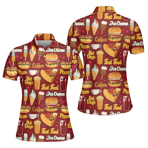 All I Need Is Love And A Tasty Fast Food Polo Shirt For Women