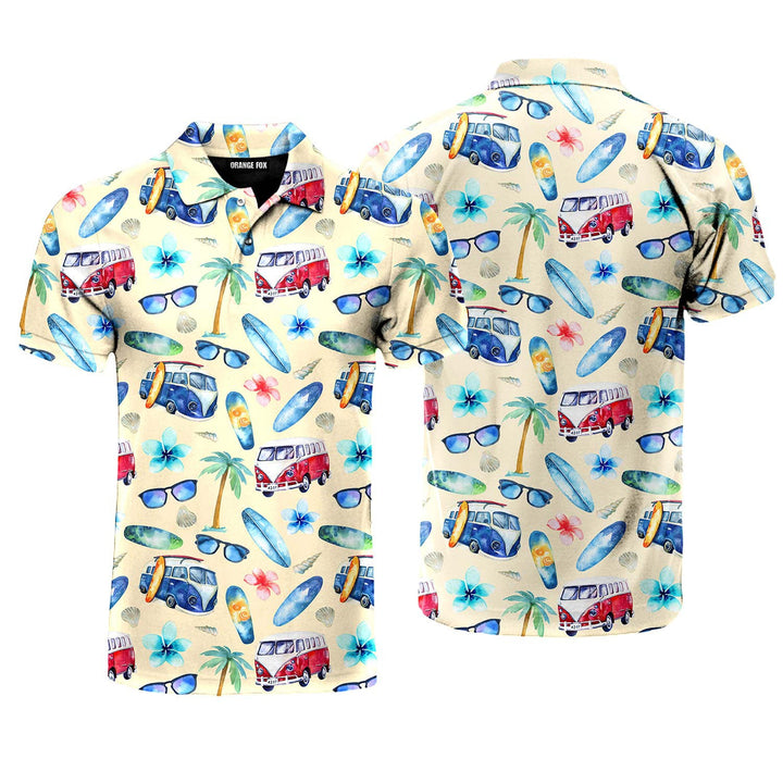 Aloha Adventure To The Beach Polo Shirt For Men