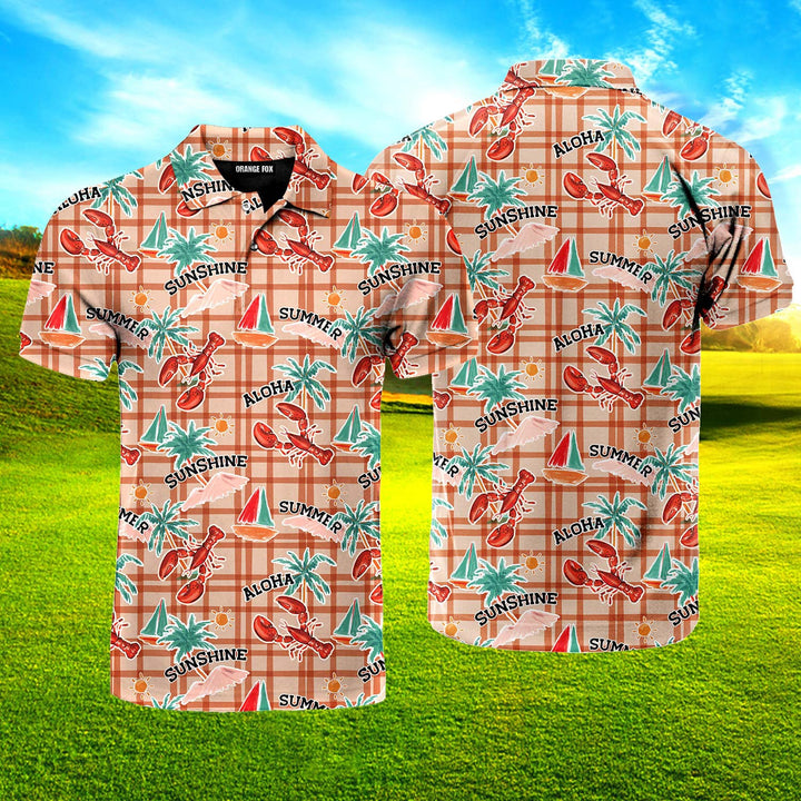 Aloha Summer Lobster To Sunshine Polo Shirt For Men