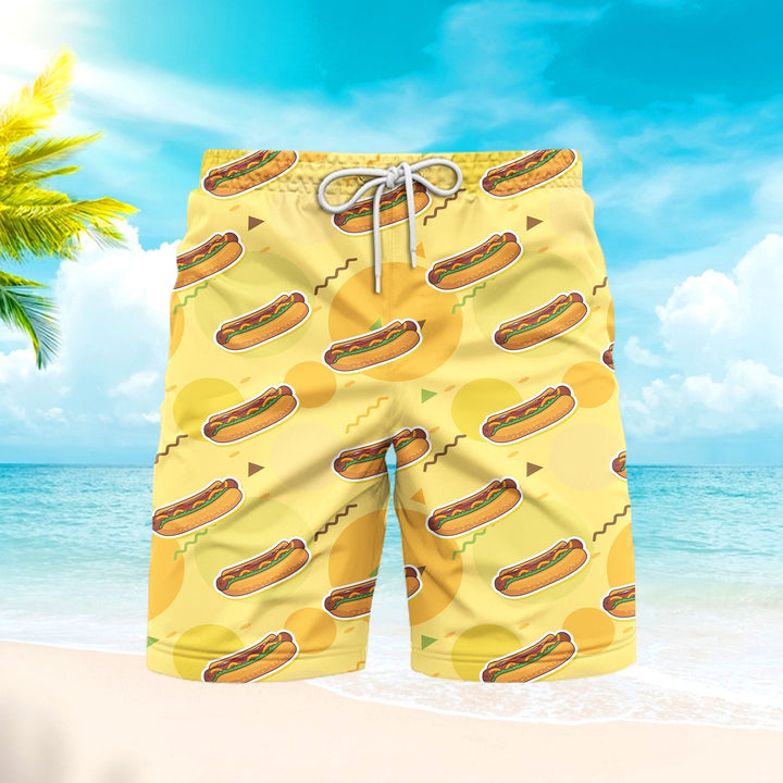 Amazing Hot Dog Barbecue Funny Beach Shorts For Men