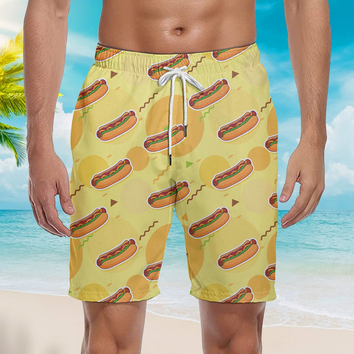 Amazing Hot Dog Barbecue Funny Beach Shorts For Men