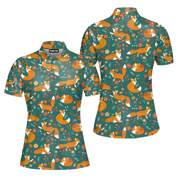 Amazing Jungle Foxes Polo Shirt For Women