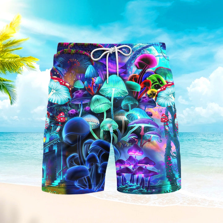 Amazing Magic Mushroom Peace Life Beach Shorts For Men