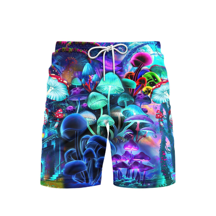 Amazing Magic Mushroom Peace Life Beach Shorts For Men