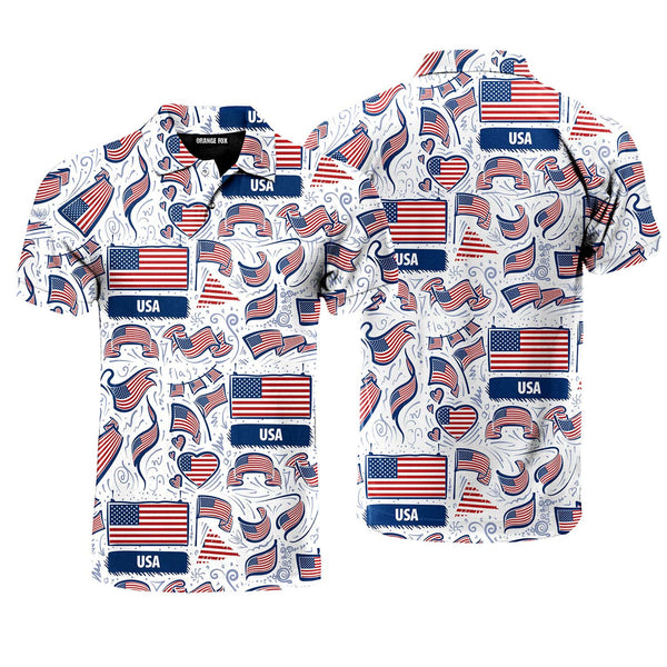 American Flag Polo Shirt For Men