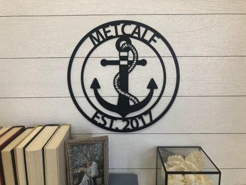 Anchor Family Name Custom Cut Metal Sign | MN1094-Gerbera Prints.
