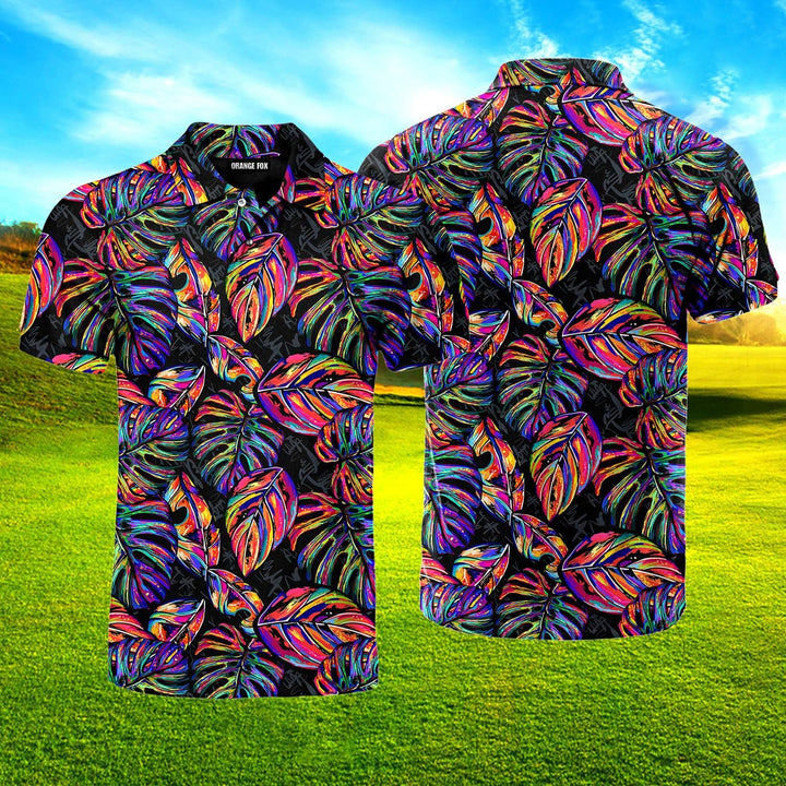 Awesome Multicolor Tropical Seamless Polo Shirt For Men