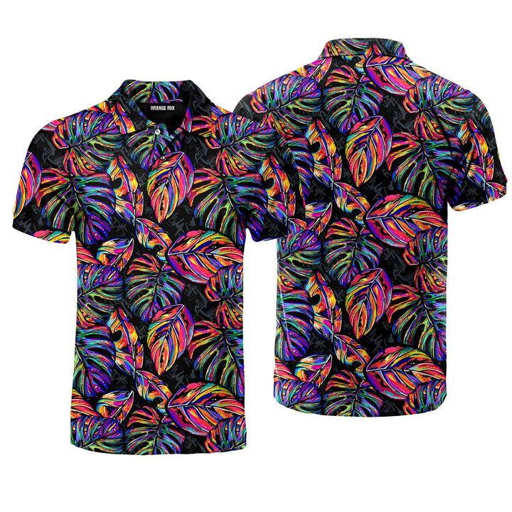 Awesome Multicolor Tropical Seamless Polo Shirt For Men