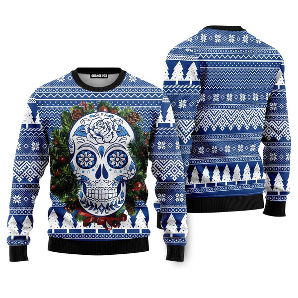 Awesome Sugar Skull Ugly Christmas Sweater For Men & Women