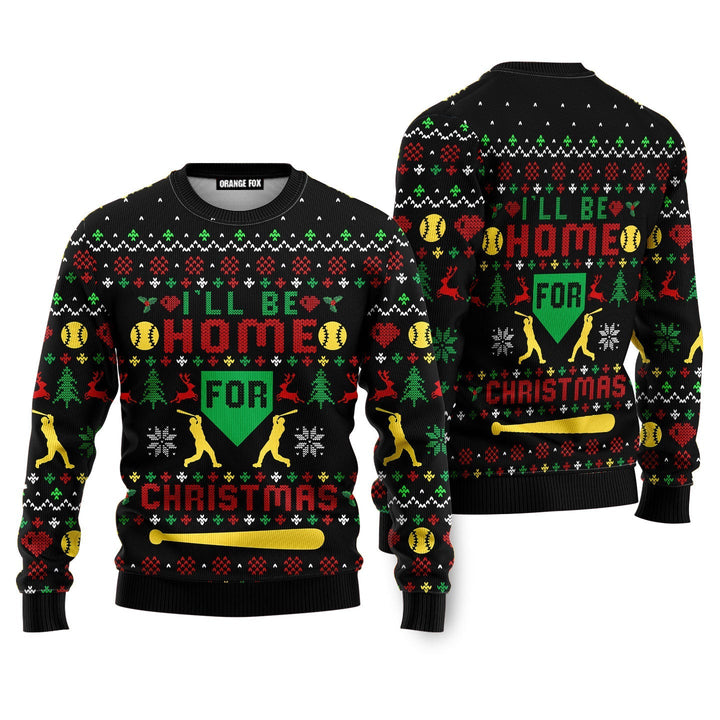 Baseball Home Run Ugly Christmas Sweater For Men & Women