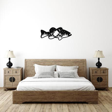 Bass Fish Design Cut Metal Sign | MS1190-Gerbera Prints.