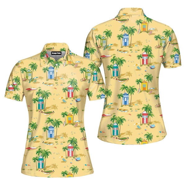 Beach Tropical Polo Shirt For Women