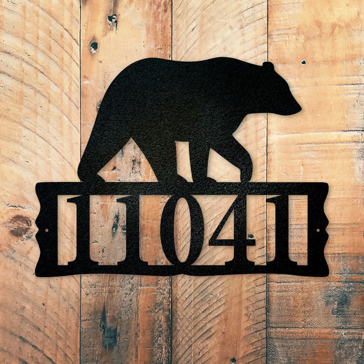 Bear Monogram Custom Name Number Laser Cut Metal Signs