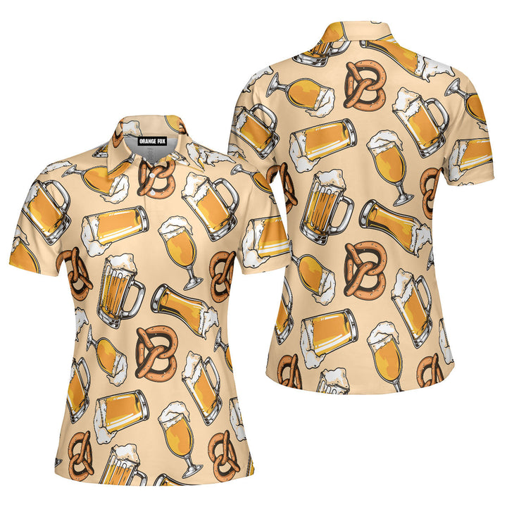 Beer And Pretzel Oktoberfest Polo Shirt For Women