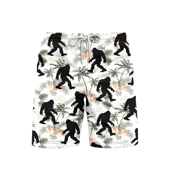 Bigfoot Coconut Tree Tropical Beach Shorts For Men