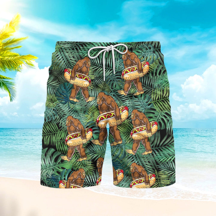 Bigfoot Hotdog Beach Shorts For Men