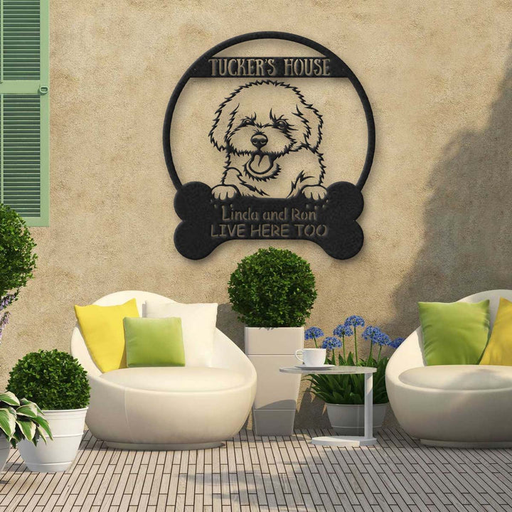 Bischon Frise Dog Lovers Funny Personalized Metal House Sign