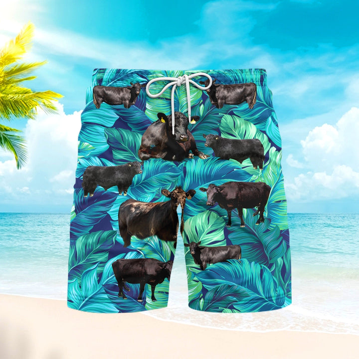 Black Angus Cattle Lovers Beach Shorts For Men