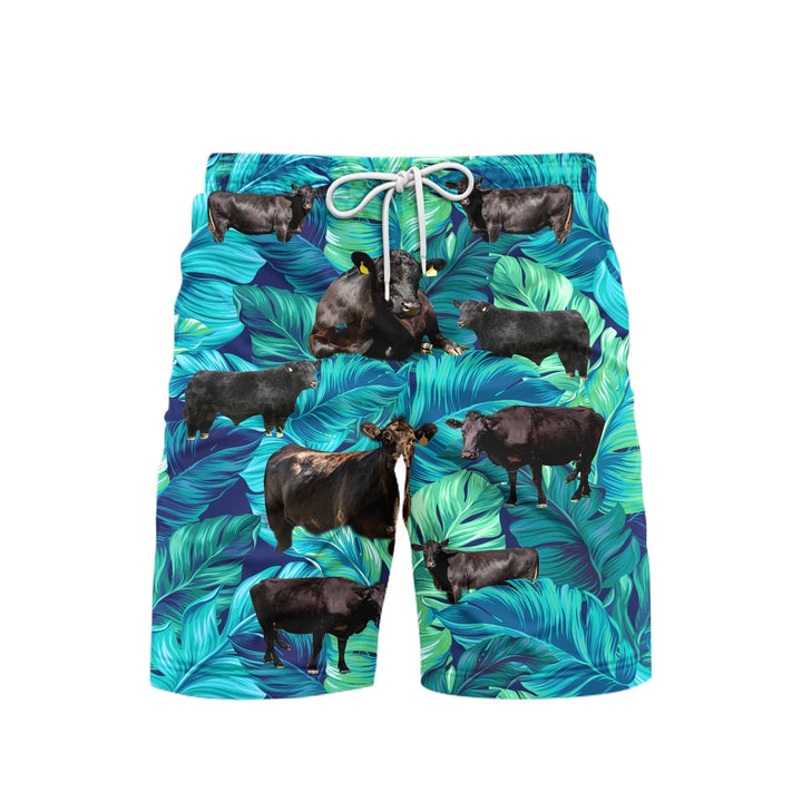 Black Angus Cattle Lovers Beach Shorts For Men