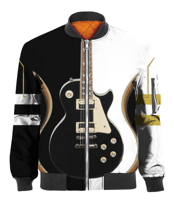 Black Electric Guitar 3D All Over Print | Unisex | Adult | HP1750-Bomber 3D-Gerbera Prints.
