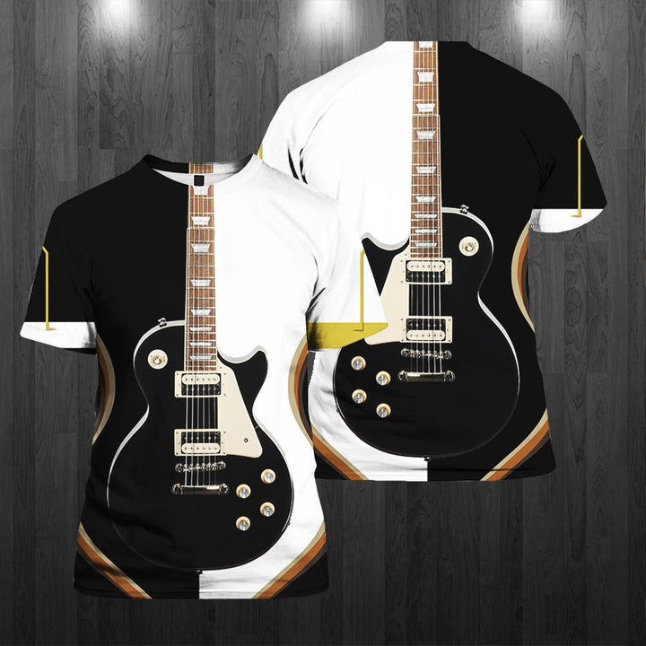 Black Electric Guitar 3D All Over Print | Unisex | Adult | HP1750-Tee 3D-Gerbera Prints.
