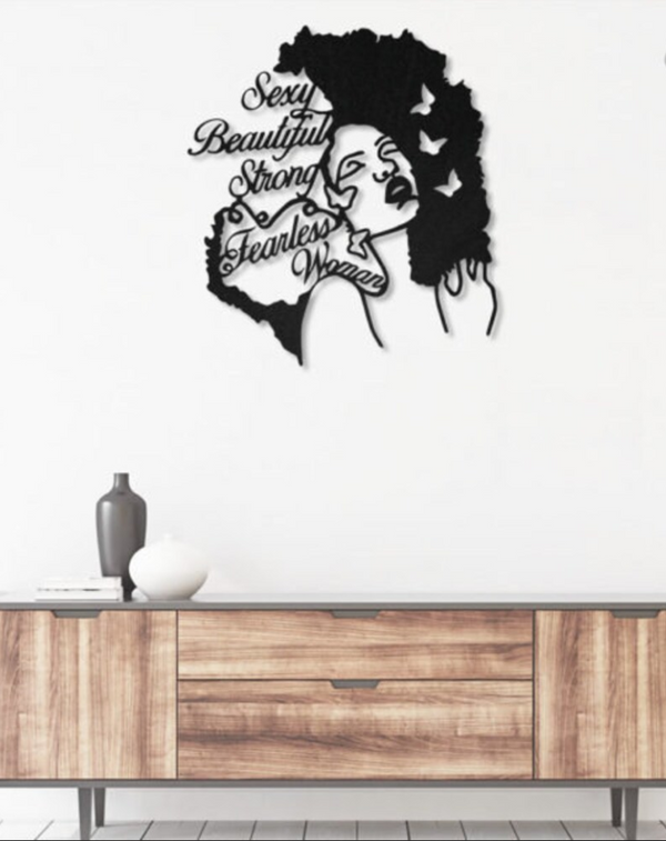 Black Girl Sexy Beautiful Strong - Metal House Sign