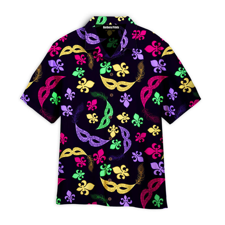 Black Happy Carnival Mardi Gras Hawaiian Shirt For Men & Women