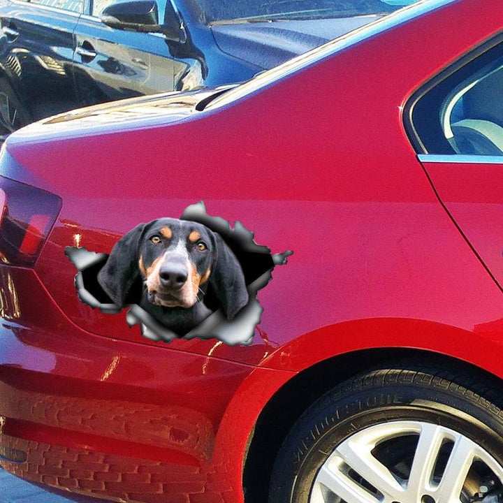 Bluetick Coonhound Car Decal, Bluetick Coonhound Magnet, Bluetick Coonhound Car Sticker, Pet Cracked Car Decal Sticker | Waterproof | PVC Vinyl | CCS2501