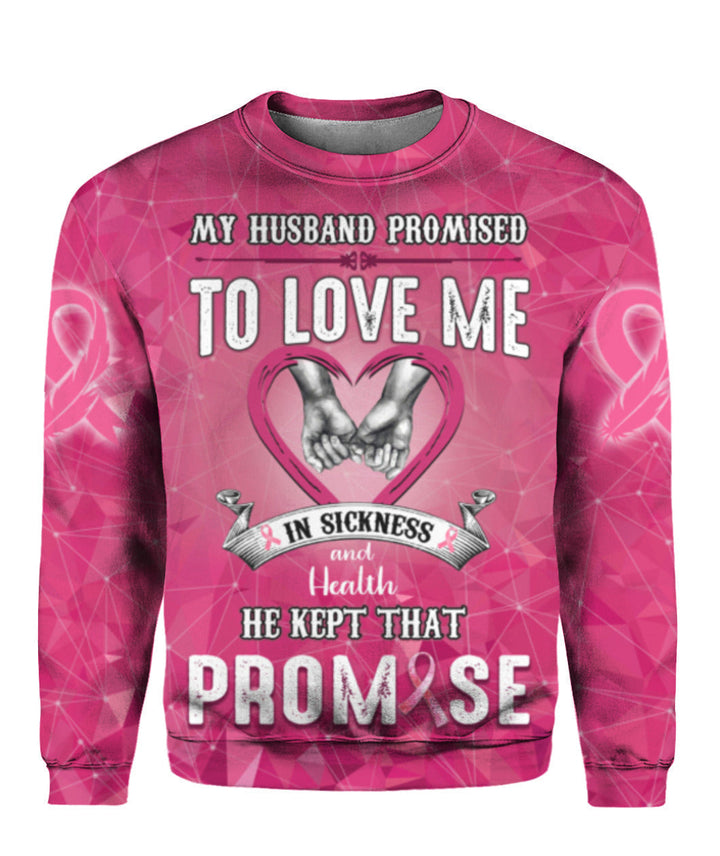 Breast Cancer He Kept That Promise 3D All Over Print | Unisex | Adult | HP1024-Crewneck Sweatshirt-Gerbera Prints.