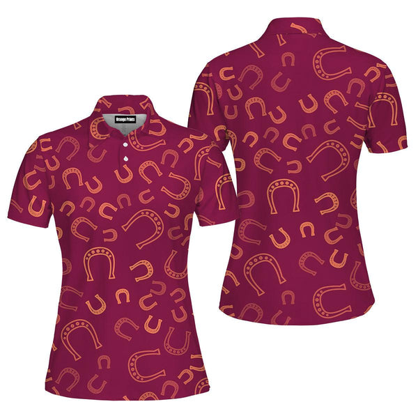 Brown Line Horseshoe Polo Shirt For Women