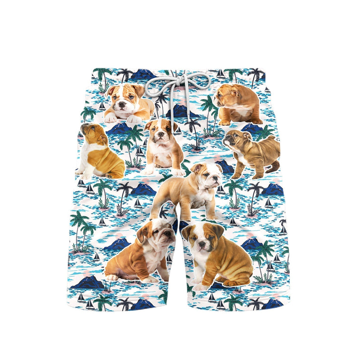 Bull Dog Puppy Beach Shorts For Men