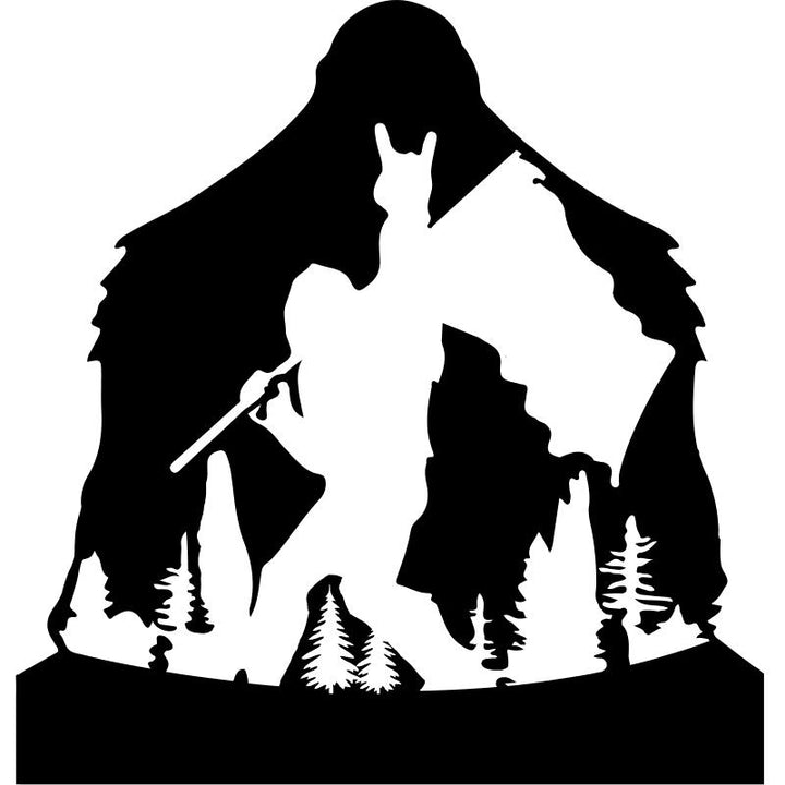 Camping Bigfoot Custom Cut Metal Sign | MN1506-Gerbera Prints.