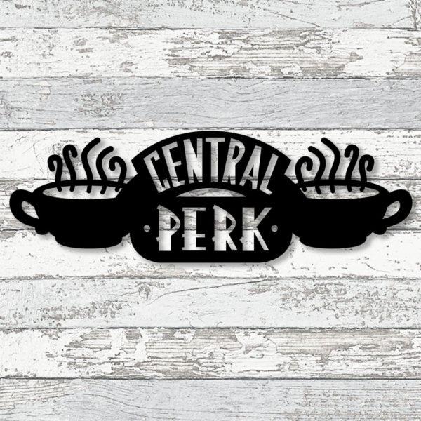 Central Perk Cut Metal Sign | MS1050-Black-Gerbera Prints.