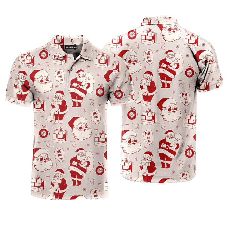 Cheerful Santa Claus Ho Ho Ho Polo Shirt For Men