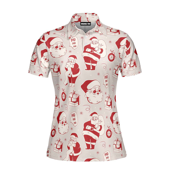 Cheerful Santa Claus Ho Ho Ho Polo Shirt For Women