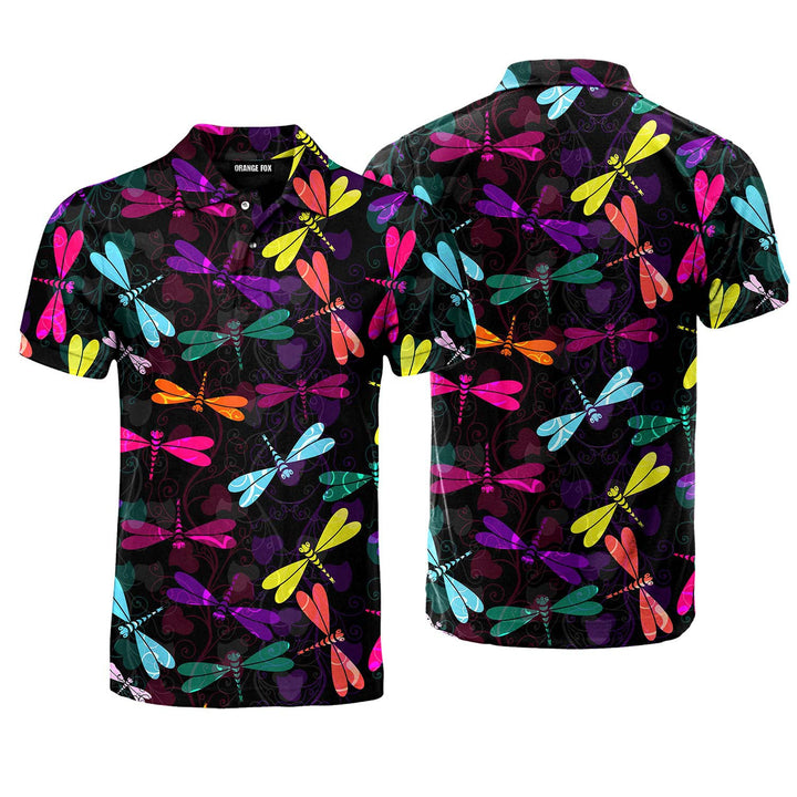 Colorful Dragonfly Polo Shirt For Men