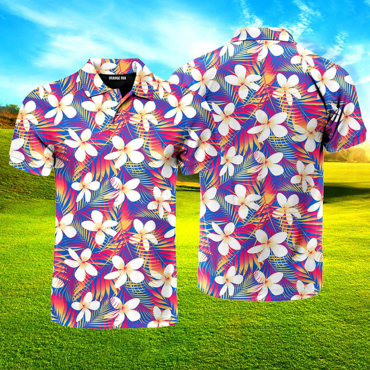 Colorful Flowers Tropical Polo Shirt For Men