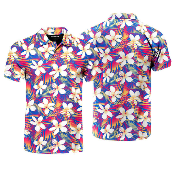 Colorful Flowers Tropical Polo Shirt For Men