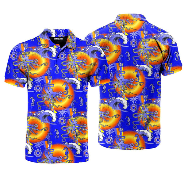 Colorful Octopus Polo Shirt For Men