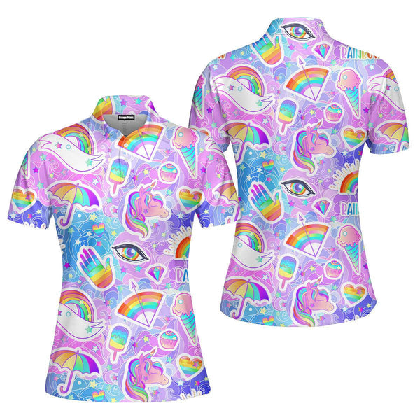 Colorful Rainbow What About Some Rainbow LGBT Polo Shirt For Women