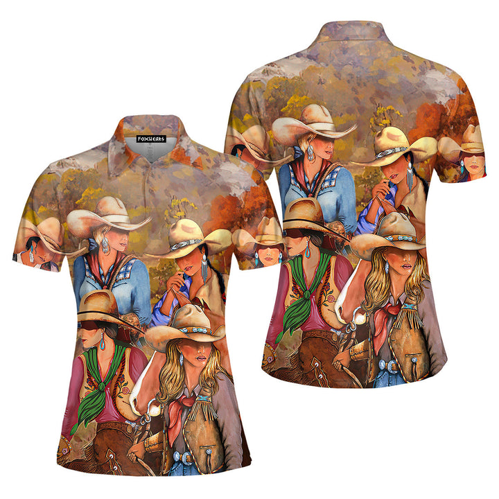 Cowboy Cowgirl - Gift For Cowboys Cowgirls - Beauty Western Cowgirl Polo Shirt For Women