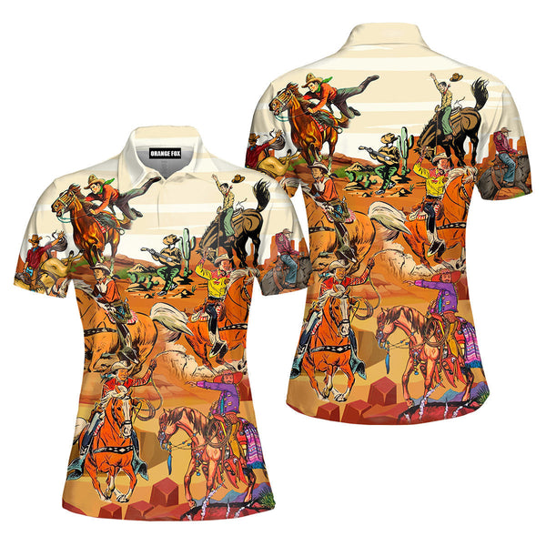 Cowboy Cowgirl - Gift For Cowboys Cowgirls - Horse Riding Vintage Polo Shirt For Women