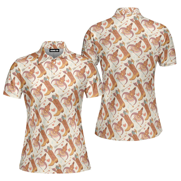 Cowboy Cowgirl - Gift For Western Lovers - Vintage Love Polo Shirt For Women