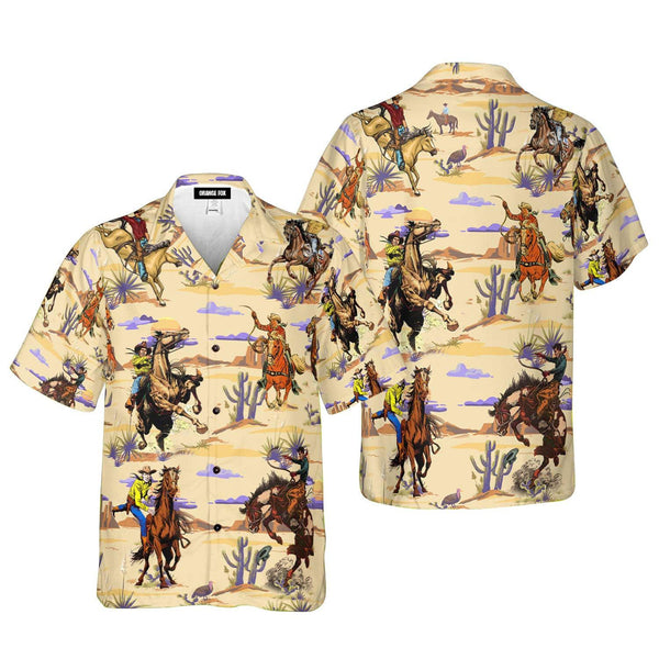 Cowboys Riding Horse In The Desert Hawaiian Shirt For Men & Women