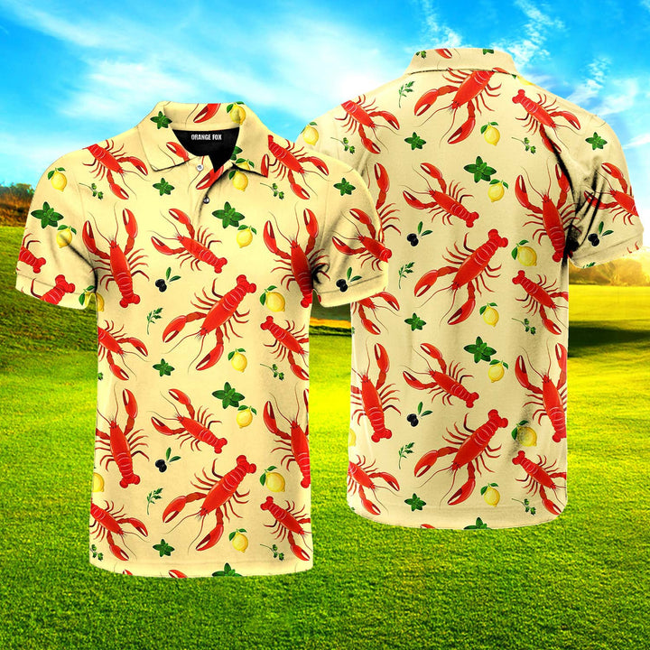 Crawfish Crew Lemon Polo Shirt For Men