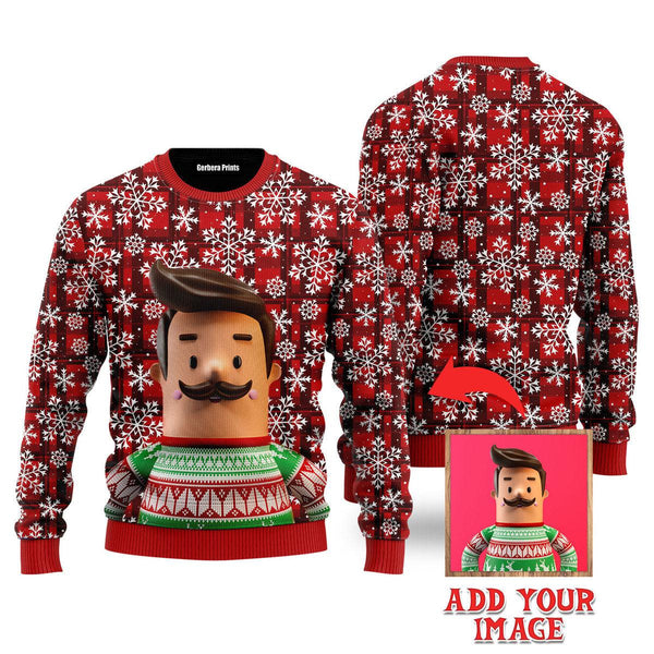 Custom Your Love Photo And Merry Christmas Custom Christmas Sweaters | For Men & Women | UP1033-Colorful-Gerbera Prints.