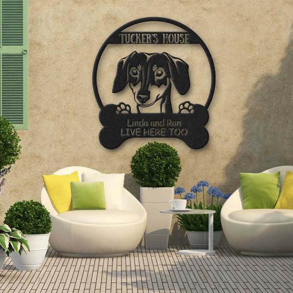 Dachshund's House Dog Lovers Custom Cut Metal Sign | MN1181-Gerbera Prints.
